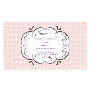 Small Macarons French Dessert In Pastel Watercolors Business Card Back View