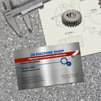 machining and metal fab aluminum effects business card