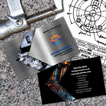 machining and metal fab aluminum effects business card