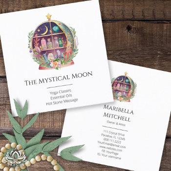 magical essential oils apothecary yoga crystals square business card
