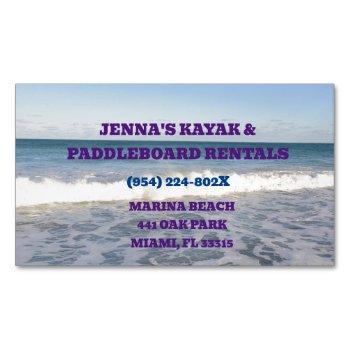 magnetic kayak & paddle board business card