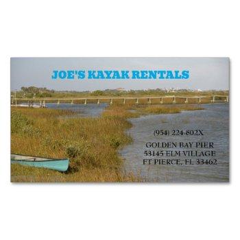 magnetic kayak rental/ guided tours business card