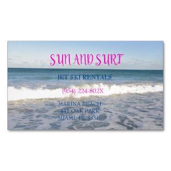 magnetic surf shop/ beach services business card