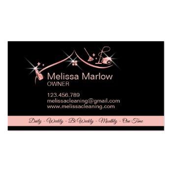 Small Maid Cleaning House Professional Cleaning Services Business Card Back View