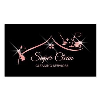 Small Maid Cleaning House Professional Cleaning Services Business Card Front View