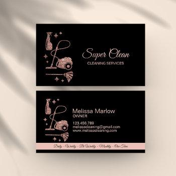 maid cleaning house professional cleaning services business card
