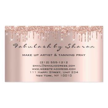Small Make Up Artist & Tanning Pray Rosed Drips Lashes  Business Card Back View
