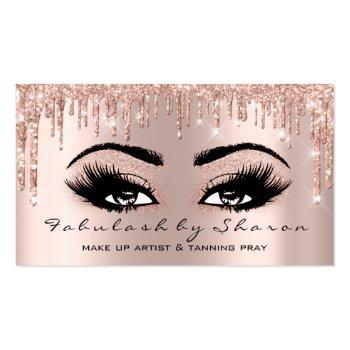 Small Make Up Artist & Tanning Pray Rosed Drips Lashes  Business Card Front View