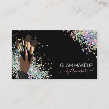 makeup artist beautician beauty salon holographic business card