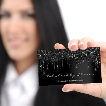 makeup artist eyelash black drips professional business card