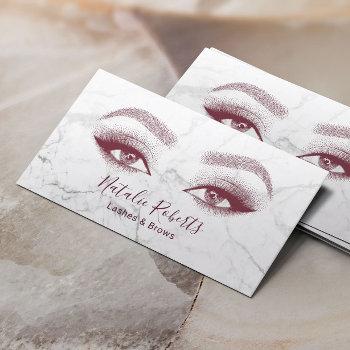 makeup artist eyelash lashes marble beauty salon business card