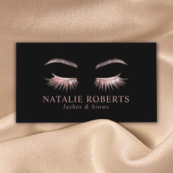 makeup artist glam rose gold eyelash beauty salon business card