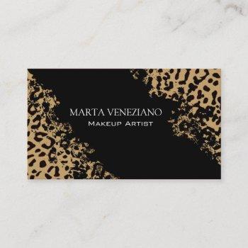 makeup artist iii professional cosmetology leopard business card