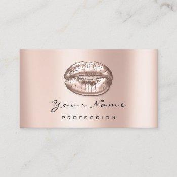 makeup artist kiss lips rose pink beauty surgery business card