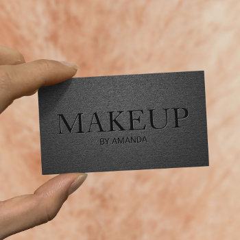 makeup artist salon elegant black minimalist business card
