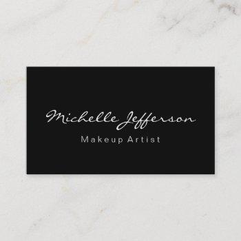 makeup artist script black color business card