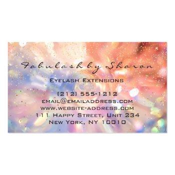 Small Makeup Eyebrow Lashes Wax Drip Rose Holograph Business Card Back View
