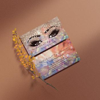 makeup eyebrow lashes wax drip rose holograph business card