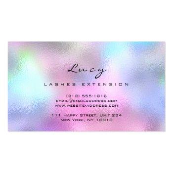 Small Makeup Eyebrow Name Lash Glitter Pink Purple Business Card Back View