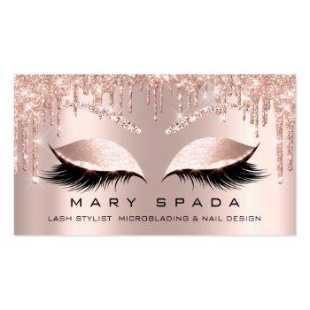 Small Makeup Eyebrows Lashes Browns  Rose Spark Social Business Card Front View