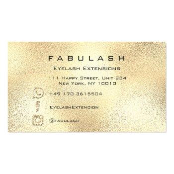 Small Makeup Eyebrows Lashes Glitter Diamond Gold Vip Business Card Back View