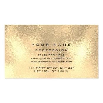Small Makeup Eyebrows Lashes Glitter Metallic Glam Gold Business Card Back View