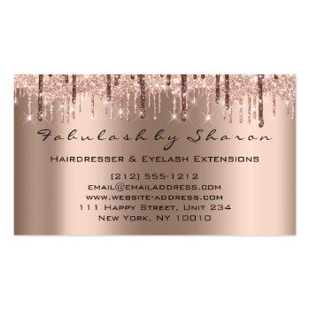 Small Makeup Eyelash Hairdresser Scissors Rose Gold Skin Business Card Back View