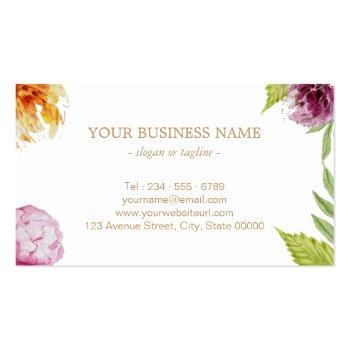 Small Makeup Hair Style Beauty Salon Feminine Floral Business Card Back View