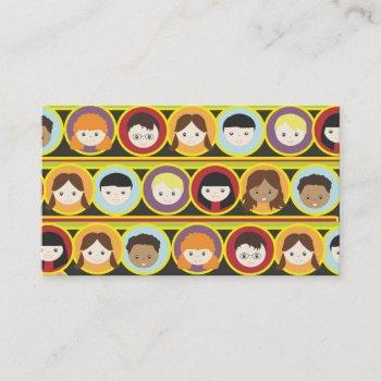 many children collage babysitting business card