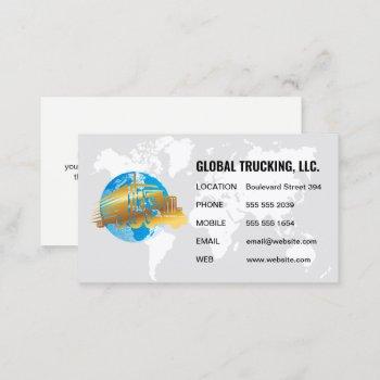 map of the world / globe | semi truck logo business card