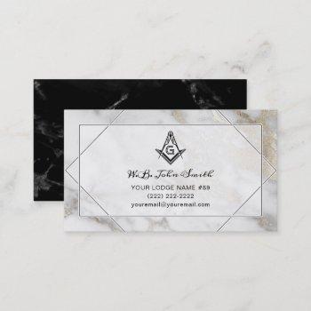 marble gold masonic business cards | freemason