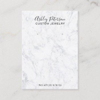 marble minimalist elegant jewelry earring display business card