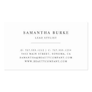 Small Marble & Rose Gold Scissors | Hair Salon Appointment Card Back View
