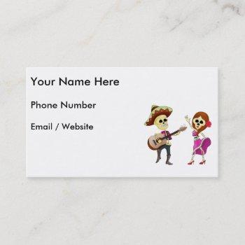 mariachi dancing couple day of the dead business card