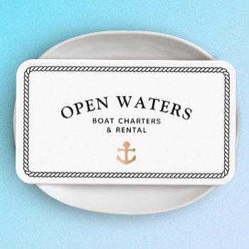 marina rope anchor boat white business card