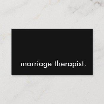 marriage therapist. business card