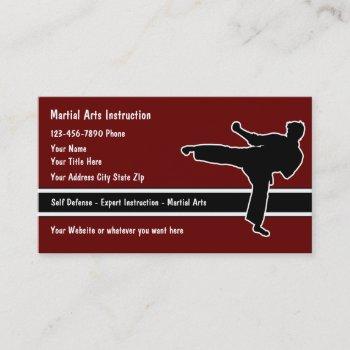 martial arts business cards