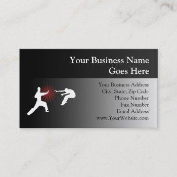 martial arts energy silhouette business card