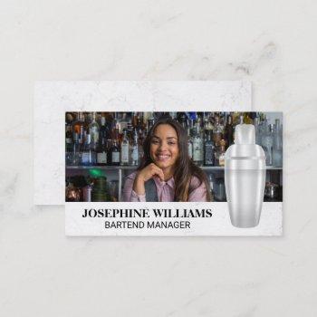 martini shaker | bartender mixologist | add photo business card