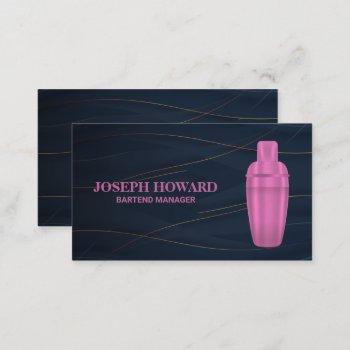 martini shaker logo | abstract background business card