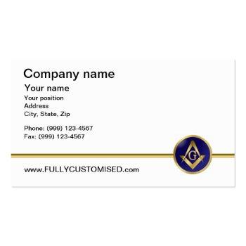 Small Masonic Business Card Front View
