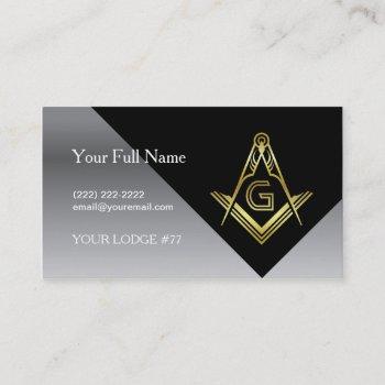 masonic business card designs | black gold silver