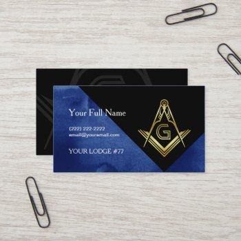 masonic business card designs | blue black & gold