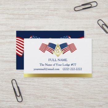 masonic business card template | american flag