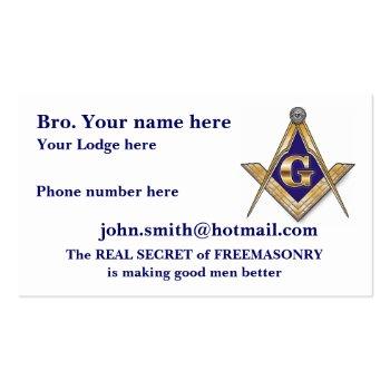 Small Masonic / Shriners Emblem Business Card Front View