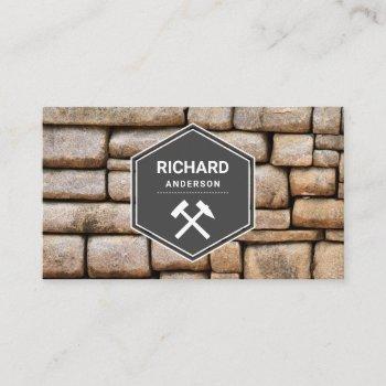 masonry construction stone wall stoneworks business card