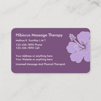 massage and physical therapy business card