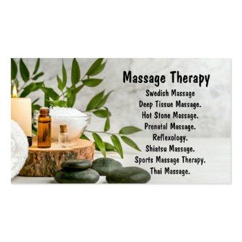 Small “massage Therapist” Business Card Front View