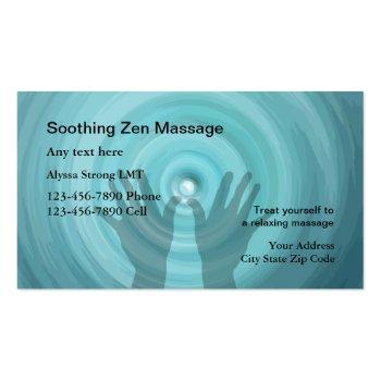 Small Massage Therapist Business Cards Front View