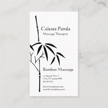 massage therapist japanese garden bamboo business card
